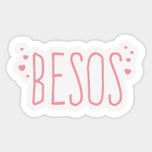 Besos - Kisses - Pink design Sticker